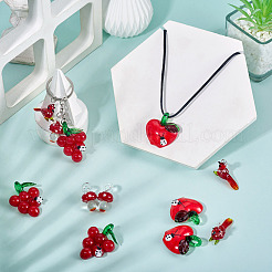 8pcs 4 Arten handgemachte Bunte Malerei-Anhänger&nbsp;LAMP-TA0002-33