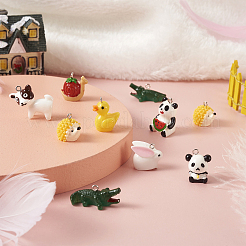 32шт 8 стиля непрозрачные подвески из смолы&nbsp;RESI-BY0001-04