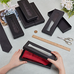 Коробки для хранения бумажных и картонных галстуков с видимым окном&nbsp;CON-WH0107-63