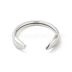 Некорневой лист из нержавеющей стали 304 открытый манжетный перстень для женщин&nbsp;RJEW-I085-21P