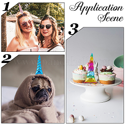 12 шт. 6-х цветная тканевая фурнитура для головного убора в виде рога единорога&nbsp;FIND-GF0007-39