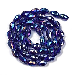 Прозрачные стеклянные бусины гальваническим пряди X-EGLA-N013-T10mm-B07