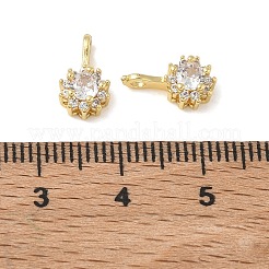 Breloques de zircone cubique clair pavés en laiton&nbsp;CU-CBA9FFD-11G-09