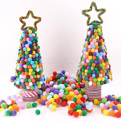 10mm multicolor сортированные pom poms шарики около 2000pcs для украшения куклы ремесла diy AJEW-PH0001-10mm-M