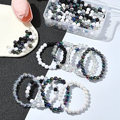 350 шт. 7-х цветные прозрачные и непрозрачные акриловые бусины&nbsp;MACR-FS0001-82