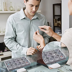 Мини-круглые пластиковые баночки для ювелирных изделий с 15 слотом AJEW-WH0472-42C