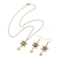 Комплекты из стеклянных и смоляных подвесок от сглаза и серег SJEW-MZ00010