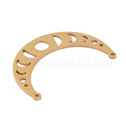 304ステンレスペンダント  レーザー切断  ムーンフェイズチャーム  ゴールドカラー  24x34x1mm  穴：1.2mm&nbsp;STAS-L279-023G