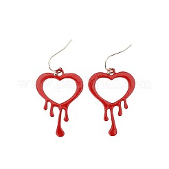 Boucles d'oreilles pendantes en alliage et émail pour la Saint-Valentin&nbsp;WG5C6E2-01