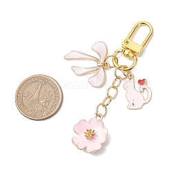 Подвесные украшения из эмалевого сплава с цветами&nbsp;HJEW-JM04294-01