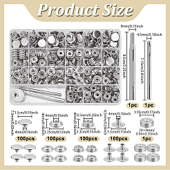 Съемные комплекты кнопок из цинкового сплава&nbsp;TOOL-WH0059-126A
