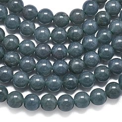 天然石マレーシアジェイドビーズ連売り  染め＆加熱  ラウンド  スレートグレイ  4~4.5mm  穴：0.8mm  約85~88個/連  14.57~14.96インチ（37~38cm）&nbsp;G-L645-C01-4mm-09