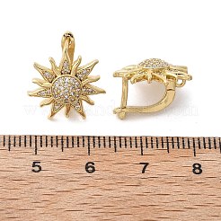 Серьга-кольцо в форме солнца из прозрачного кубического циркония&nbsp;EJEW-C002-10G-RS