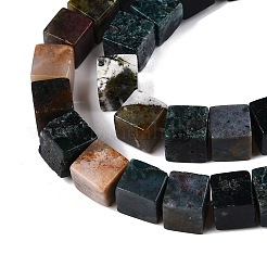 天然石インディアン瑪瑙ビーズ連売り  キューブ  7.5~9x7.5~9x7.5~9mm  穴：1.2mm  約47~49個/連  15.35~15.79''（39~40.1センチメートル）&nbsp;G-T139-8x8-35C