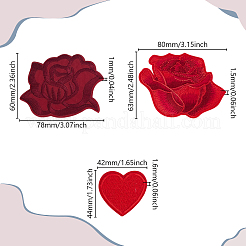 22 Stück 3 Stile Blumen-/Herzstickerei&nbsp;PATC-GA0001-69