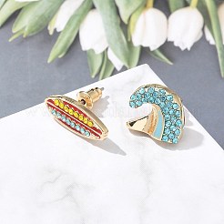 Pendientes de tuerca de circonio cúbico con micro pave de latón&nbsp;EJEW-Z080-03G-03