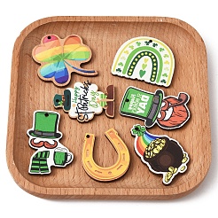 32 шт. 8 стиля подвески из дерева с принтом на тему Дня Святого Патрика WOOD-FS0001-43