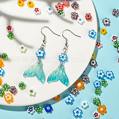 8 цвет ниток стеклянных бусин миллефиори ручной работы LAMP-LS0001-13