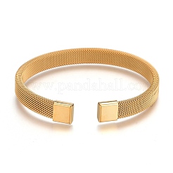 ユニセックス 304 ステンレススチール メッシュ バングル  カフバングル  ミックスカラー  8mm  内径：2-1/4インチ（5.6cm）&nbsp;BJEW-L643-15