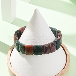 Pulseras elásticas unisex con cuentas de ágata india natural&nbsp;G-K303-02B