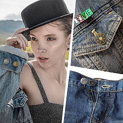 Eiserne Knopfnadeln für Jeans&nbsp;BUTT-YW0001-01A
