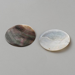 天然石ブラックリップシェルペンダント  ディスクチャーム  39.5~41x1~2mm  穴：1.6~1.7mm&nbsp;BSHE-WH0010-14