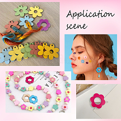 28 шт. двухцветные крашеные деревянные бусины WOOD-AR0001-21