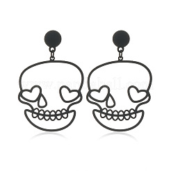 Серьги-гвоздики с подвесками в виде черепа из латуни&nbsp;WO0329