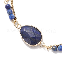 Многорядные браслеты из бусин натурального лазурита и немагнитного синтетического гематита&nbsp;BJEW-JB12122-03