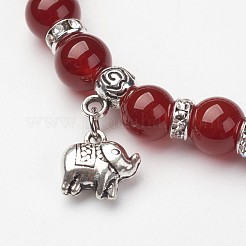 Braccialetti di fascino corniola naturali&nbsp;X-BJEW-G527-D03