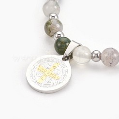 Bracciali con ciondoli in acciaio inossidabile 304&nbsp;BJEW-JB03896-03