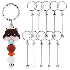 Брелок из железного стержня с бусинами KEYC-SZ0001-21