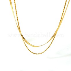 Модные двухслойные ожерелья из нержавеющей стали для женщин&nbsp;VZ1613-1