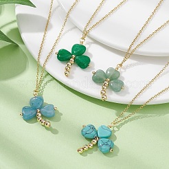 Collier pendentif colver en pierres précieuses naturelles et synthétiques mélangées&nbsp;NJEW-JN04462