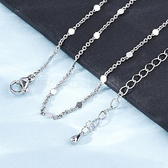 Ожерелье из латунной цепочки толщиной 1 мм для женщин и мужчин KK-P302-02P