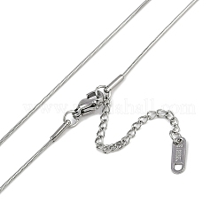 Collane con catena a serpente rotonda con ciondolo a forma di cuore in zirconia cubica in acciaio inossidabile 304 per donna&nbsp;NJEW-Z044-09P