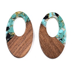 Подвески из прозрачной смолы и ореха RESI-T057-02J