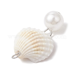 Подвески в виде морских звезд из натуральной ракушки и окрашенной синтетической бирюзы PALLOY-JF04123