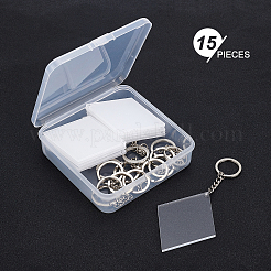 Kit de fabrication de porte-clés pendentifs vierges en acrylique en forme de losange avec angle&nbsp;DIY-BC0001-63A