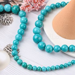 Нити градуированных бусин из натурального магнезита G-F604-01