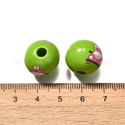 Perles en bois imprimées avec éléments de la Saint-Valentin&nbsp;WOOD-R002-01-20