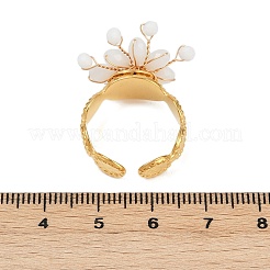 Регулируемые манжетные кольца из нержавеющей стали 304 со стеклянным кристаллом&nbsp;RJEW-V010-06G