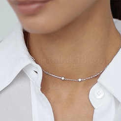 Collier S925 en argent avec cercle de zircon&nbsp;WZ6853-1