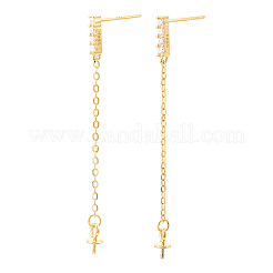 925 серебряная серьга-пусет с микропаве фианитов&nbsp;STER-T007-20G