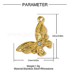 Подвески из нержавеющей стали 304 со стразами&nbsp;STAS-OY009-98G