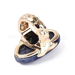 Anelli elastici da dito in avventurina sintetica blu&nbsp;RJEW-N055-01A