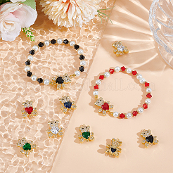 10 шт. 5-цветная стойка с покрытием из латуни с микропаве прозрачный кубический цирконий соединительные подвески KK-BBC0018-18