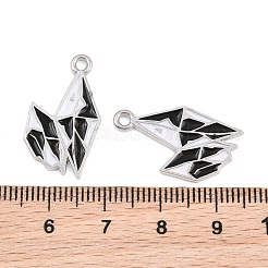 黒エナメルペンダント付き合金  ゴシックテーマのチャーム  プラチナ  クレーン  24x13.5x1mm  穴：1.8mm&nbsp;AL-CBA2919-02P-03