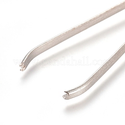 ステンレス鋼巾着糸通し器ピンセット付き鋼ボドキン  家庭用ねじ切り工具  ステンレス鋼色  69.5x6.5x3mm  80x20x8mm&nbsp;TOOL-WH0119-37