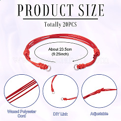 20шт регулируемый корейский вощеный полиэстеровый шнур для изготовления браслета&nbsp;BJEW-TAC0051-12